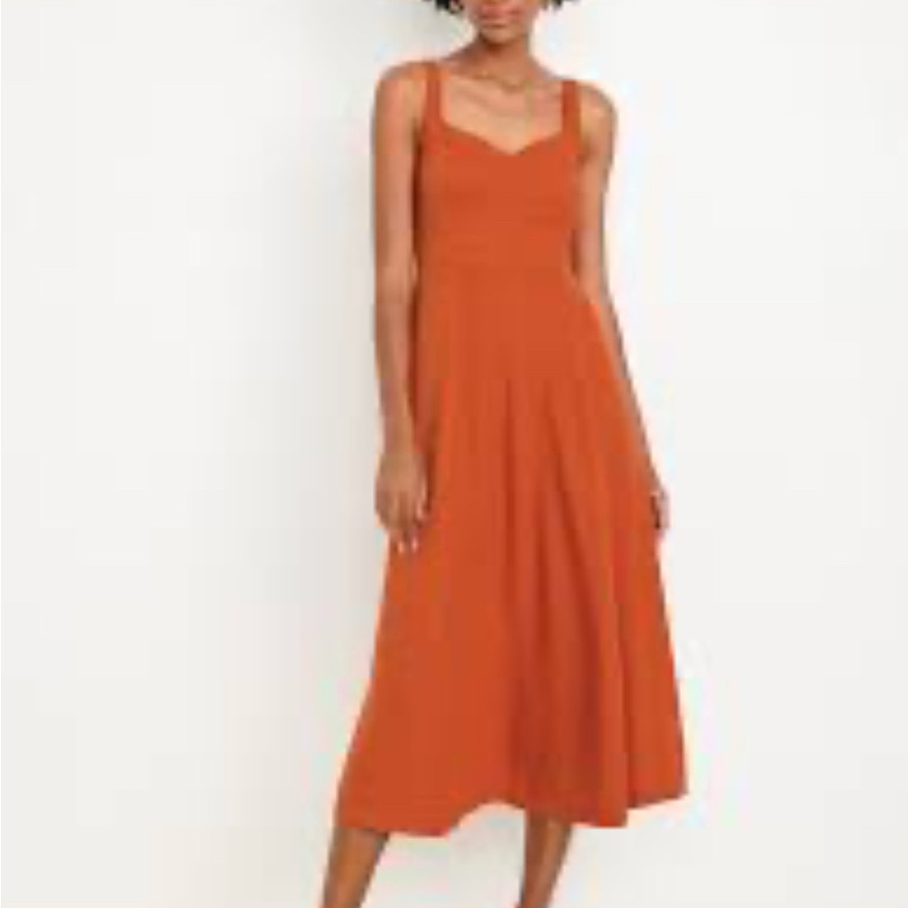 EUC Old Navy Fit and Flare Linen-Blend Dress - L